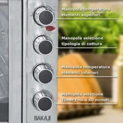 Forno Fornetto Elettrico Ventilato 55 Lt 2200 W Luce Doppia Porta Girarrosto 10 Forno Fornetto Elettrico Ventilato 55 Lt 2200 W Luce Doppia Porta Girarrosto -Elettrodomestici Negozio 15920728 4