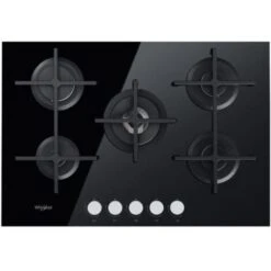 Whirlpool GOA 7523/NB Piano Cottura A Gas 5 Zone Griglie In Ghisa 73 Cm Nero