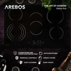 AREBOS Fornello In Vetroceramica Piastre Autosufficiente 8600 W 5 Fuochi 9 AREBOS Fornello In Vetroceramica Piastre Autosufficiente 8600 W 5 Fuochi -Elettrodomestici Negozio 26705806 3