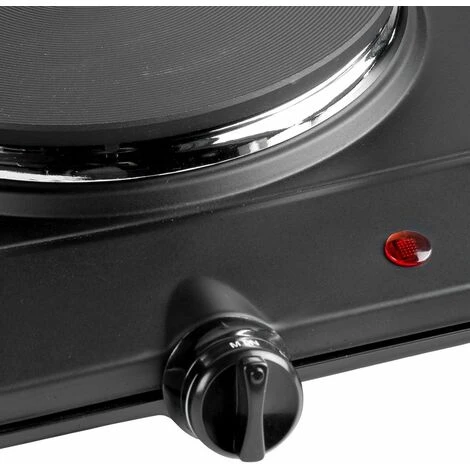 Doppia Piastra In Ghisa Nera Piano Cottura Da Campeggio Elettricamente Portatile 750/1500 Watt Bestron AHP250D 5 Doppia Piastra In Ghisa Nera Piano Cottura Da Campeggio Elettricamente Portatile 750/1500 Watt Bestron AHP250D - immagine 3