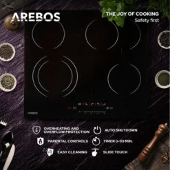 AREBOS Piano Cottura In Vetroceramica 4 Zone Di Cottura 59 Cm 7200W -Elettrodomestici Negozio 31842315 3