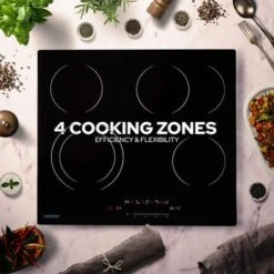 AREBOS Piano Cottura In Vetroceramica 4 Zone Di Cottura 59 Cm 7200W -Elettrodomestici Negozio 31842315 4