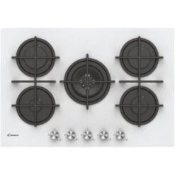 Candy CVG6BR4WPW Piano Cottura A Gas 4 Zone Griglie In Ghisa 60 Cm Vetro Temperato Bianco -Elettrodomestici Negozio 36882654 5