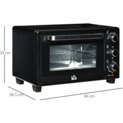 HOMCOM Fornetto Elettrico 21L Timer E Temperatura Regolabile, 3 Modalità Di Cottura E Accessori Inclusi, 46.4x38x28.5cm - Nero 9 HOMCOM Fornetto Elettrico 21L Timer E Temperatura Regolabile, 3 Modalità Di Cottura E Accessori Inclusi, 46.4x38x28.5cm - Nero -Elettrodomestici Negozio 42725654 3