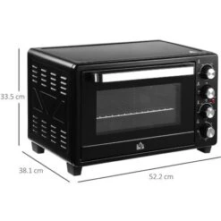 HOMCOM Fornetto Elettrico 32L Regolazione Temperatura E Timer, 3 Modalità Di Cottura E Accessori, 52.2x38.1x33.5cm - Nero 9 HOMCOM Fornetto Elettrico 32L Regolazione Temperatura E Timer, 3 Modalità Di Cottura E Accessori, 52.2x38.1x33.5cm - Nero -Elettrodomestici Negozio 42725657 3