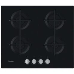 Indesit ING 61T/BK Piano Cottura A Gas 4 Zone Griglietin Ghisa 59 Cm Nero