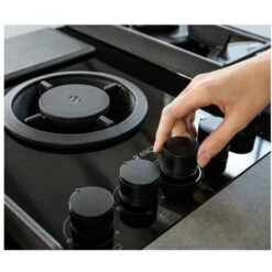 Elica NIKOLATESLA FLAME BL/A/83 Piano Cottura Aspirante A Gas Con Cappa Integrata 4 Fuochi + 1 Ausiliario Vetro Nero + Ghisa PRF0147740 -Elettrodomestici Negozio 50249421 3