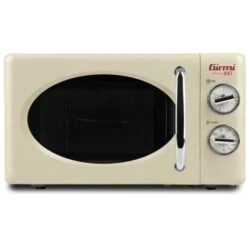 Girmi FM2105 Design Vintage Forno A Microonde Con Grill Capacità 20 Litri Potenza 700+800W 3 Modalità Di Cottura Crema