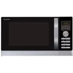 Sharp R-843 INW Forno Microonde Con Grill Con Aria Calda Capacità 25 Litri Potenza 900W 10 Programmi Automatici Argento