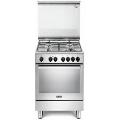 DeLonghi De Longhi PEMX 64 ED Linea Premium Cucina A Gas Libera Installazione Forno Elettrico 4 Fuochi Classe Energetica A Bruciatore Tripla Corona Coperchio In Cristallo Piedoni Regolabili 9 Funzioni 60 Cm Ac