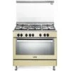 DeLonghi De Longhi PEMC 96 ED Linea Premium Cucina A Gas Libera Installazione Forno Elettrico 5 Fuochi Classe Energetica A Bruciatore Tripla Corona Vano Scaldavivande 9 Funzioni 90 Cm Crema -Elettrodomestici Negozio 60618326 1