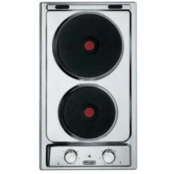 Delonghi I 23-2 ER Piano Cottura Piastra Sigillata 2 Fornelli 30 Cm Acciaio Inossidabile