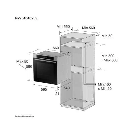 Samsung NV7B4040VBS Forno Elettrico Multifunzione Da Incasso A Vapore Capacità 76 Litri Classe Energetica A 20 Programmi Wi-Fi Vocale Assistente 59,5 Cm Nero/Acciaio Inossidabile 5 Samsung NV7B4040VBS Forno Elettrico Multifunzione Da Incasso A Vapore Capacità 76 Litri Classe Energetica A 20 Programmi Wi-Fi Vocale Assistente 59,5 Cm Nero/Acciaio Inossidabile - immagine 3
