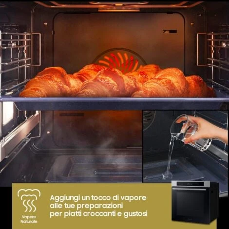 Samsung NV7B4040VBS Forno Elettrico Multifunzione Da Incasso A Vapore Capacità 76 Litri Classe Energetica A 20 Programmi Wi-Fi Vocale Assistente 59,5 Cm Nero/Acciaio Inossidabile 6 Samsung NV7B4040VBS Forno Elettrico Multifunzione Da Incasso A Vapore Capacità 76 Litri Classe Energetica A 20 Programmi Wi-Fi Vocale Assistente 59,5 Cm Nero/Acciaio Inossidabile - immagine 4