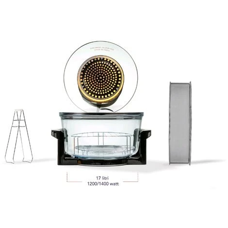 PremierTech PT-FA12B Forno Alogeno Ad Aria Ventilato 17 Litri 1400 Watt Cuoce Senza Olio (nero) 5 PremierTech PT-FA12B Forno Alogeno Ad Aria Ventilato 17 Litri 1400 Watt Cuoce Senza Olio (nero) - immagine 3