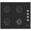 Schaub-Lorenz SSPC604GL Piano Cottura A Gas 4 Zone Comandi Laterali Griglie Smaltate 60 Cm Vetro Nero -Elettrodomestici Negozio 72639340 1