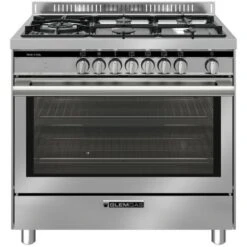 Cucina 90x60 Glem St96tmi 5 Fuochi Tutto Forno Inox Forno Elettrico Termoventilato+grill Elettrico Cl. A+