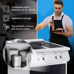 Cucina A Induzione 17.000 W 4 Superfici Di Cottura 260 °C Spazio Di Stoccaggio -Elettrodomestici Negozio 77484612 3