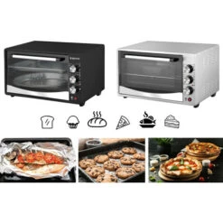 Forno Fornetto Elettrico Ventilato 30 Litri Smaltato 320 Gradi Doppio Vetro Luce Grigio