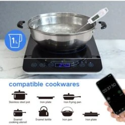 Aigostar BlueFire – Piastra A Induzione Portatile, Piano Cottura Portatile Con Pannello Touch. Fornello A Induzione Elettrico Fino A 240℃ E 2000W 10 Aigostar BlueFire – Piastra A Induzione Portatile, Piano Cottura Portatile Con Pannello Touch. Fornello A Induzione Elettrico Fino A 240℃ E 2000W -Elettrodomestici Negozio 82172028 4