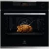 Electrolux Serie 700 KOCBH39X Forno Da Incasso Multifunzione Elettrico 60 Cm SteamCrisp Vapore Estetica Vetro Nero Con Finiture Inox Antimpronta Classe A