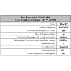 Forno Multifunzione Da Incasso 67l 60cm Inox Pirolisi - BOP2432X - Brandt -Elettrodomestici Negozio 82759650 4