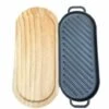 MINKUROW Bistecchiera A Piastra Piana In Ghisa Con Vassoio In Legno Piastra Teppanyaki Antiaderente Per Cucina Domestica -Elettrodomestici Negozio 88623721 1