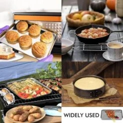 MINKUROW Teglia Da Forno + Griglia Di Raffreddamento, 26,5 X 20 X 2,5 Cm Teglia Da Forno Universale In Acciaio Inossidabile Teglia Da Forno Rettangolare -Elettrodomestici Negozio 88623723 5