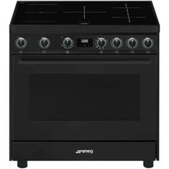 Smeg C91IEA9 Estetica Mista Cucina Con Piano A Induzione E Forno Elettrico Termoventilato 5 Zone Classe Energetica A 90x60 Cm Antracite