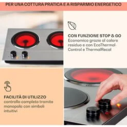 Klarstein Ramsey Piano Cottura Doppio, 2400W, 11 Livelli Di Potenza, Vetroceramica -Elettrodomestici Negozio 97203213 4